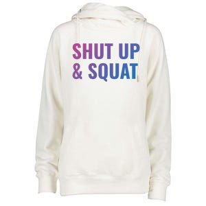 Gym Motivation To Do Squats Gift Womens Funnel Neck Pullover Hood