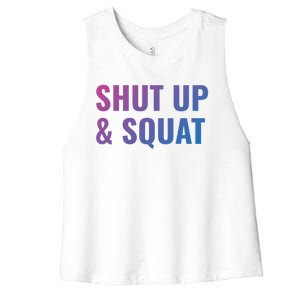 Gym Motivation To Do Squats Gift Women's Racerback Cropped Tank