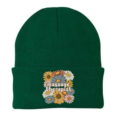 Groovy Massage Therapist Flowers Massage Therapy Knit Cap Winter Beanie