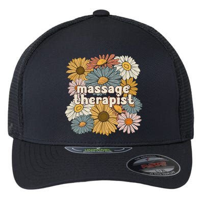 Groovy Massage Therapist Flowers Massage Therapy Flexfit Unipanel Trucker Cap