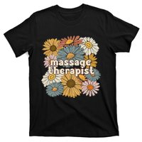 Groovy Massage Therapist Flowers Massage Therapy T-Shirt