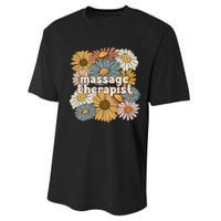 Groovy Massage Therapist Flowers Massage Therapy Performance Sprint T-Shirt