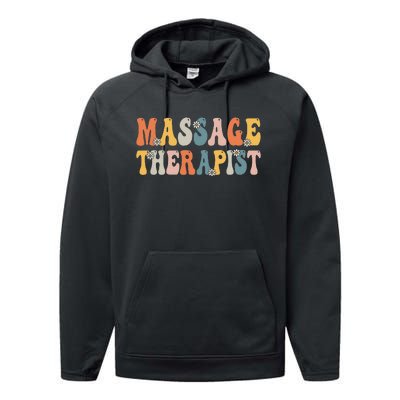 Groovy Massage Therapist Muscle Massage Therapy Squad Performance Fleece Hoodie