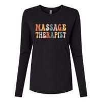 Groovy Massage Therapist Muscle Massage Therapy Squad Womens Cotton Relaxed Long Sleeve T-Shirt