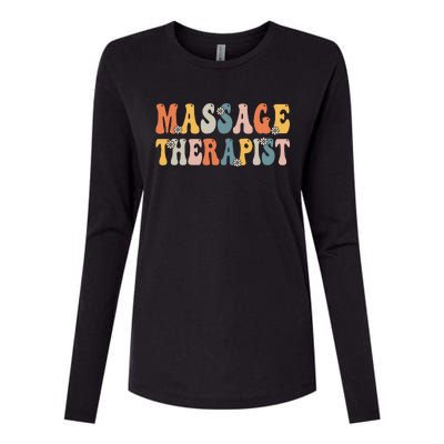 Groovy Massage Therapist Muscle Massage Therapy Squad Womens Cotton Relaxed Long Sleeve T-Shirt