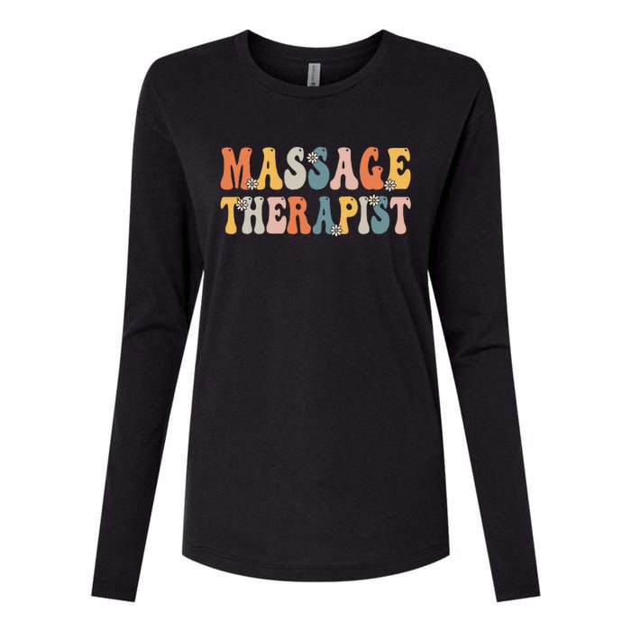 Groovy Massage Therapist Muscle Massage Therapy Squad Womens Cotton Relaxed Long Sleeve T-Shirt