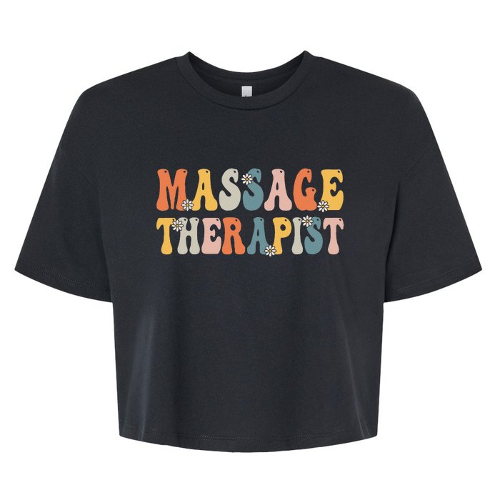 Groovy Massage Therapist Muscle Massage Therapy Squad Bella+Canvas Jersey Crop Tee