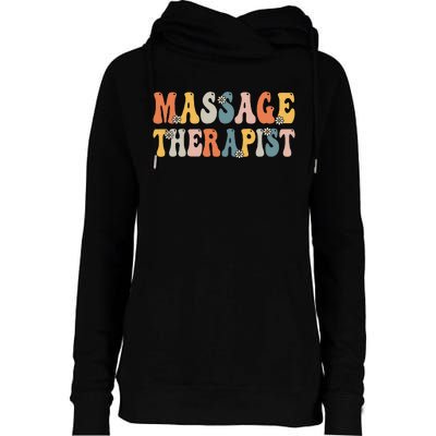 Groovy Massage Therapist Muscle Massage Therapy Squad Womens Funnel Neck Pullover Hood