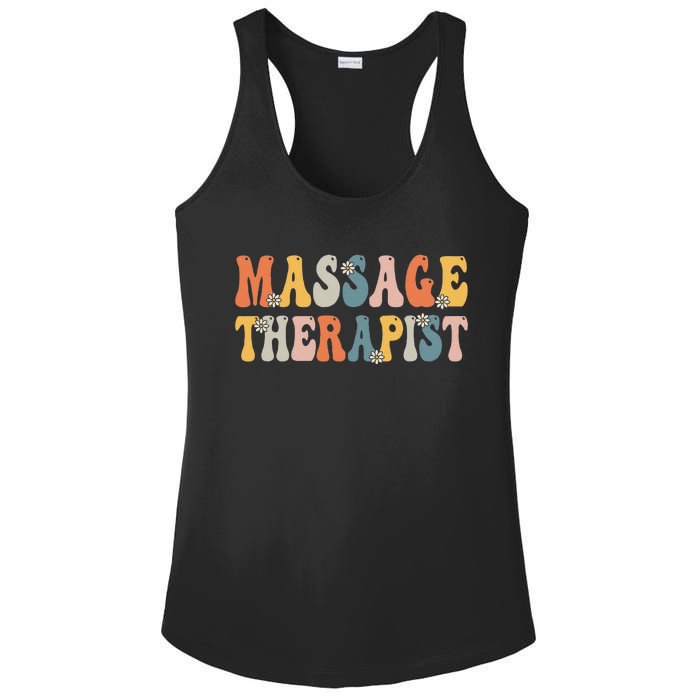 Groovy Massage Therapist Muscle Massage Therapy Squad Ladies PosiCharge Competitor Racerback Tank