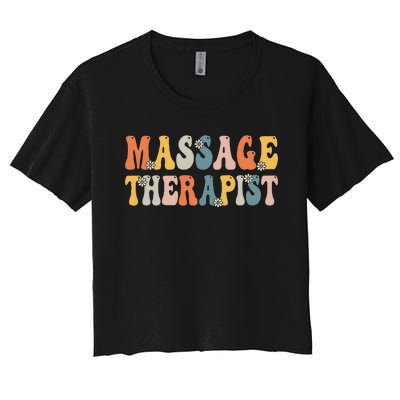 Groovy Massage Therapist Muscle Massage Therapy Squad Women's Crop Top Tee