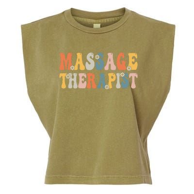 Groovy Massage Therapist Muscle Massage Therapy Squad Garment-Dyed Women's Muscle Tee