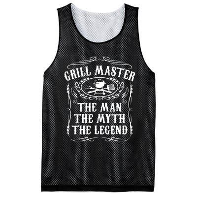 Grill Master The Man The Myth Legend Funny BBQ Smoker Mesh Reversible Basketball Jersey Tank