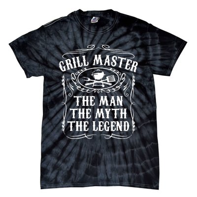 Grill Master The Man The Myth Legend Funny BBQ Smoker Tie-Dye T-Shirt