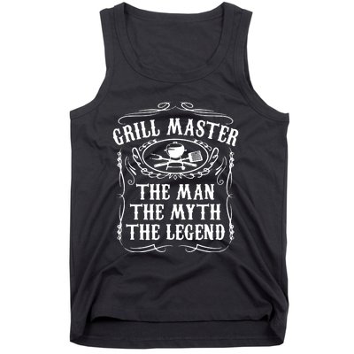 Grill Master The Man The Myth Legend Funny BBQ Smoker Tank Top