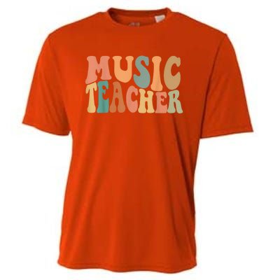 Groovy Music Teacher Cute Back to School Supplies Wo Cooling Performance Crew T-Shirt