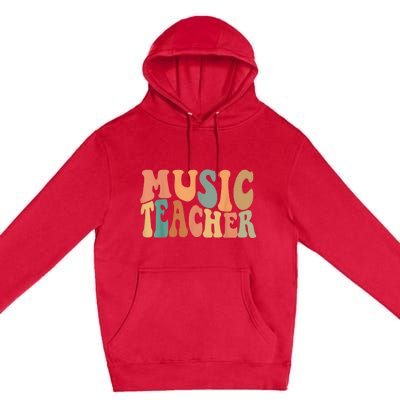 Groovy Music Teacher Cute Back to School Supplies Wo Premium Pullover Hoodie