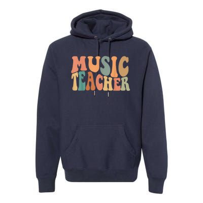 Groovy Music Teacher Cute Back to School Supplies Wo Premium Hoodie