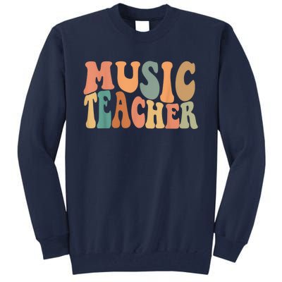 Groovy Music Teacher Cute Back to School Supplies Wo Tall Sweatshirt