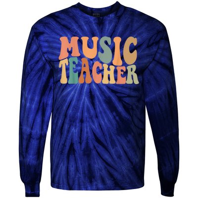 Groovy Music Teacher Cute Back to School Supplies Wo Tie-Dye Long Sleeve Shirt