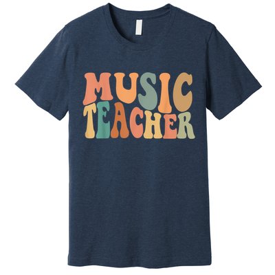 Groovy Music Teacher Cute Back to School Supplies Wo Premium T-Shirt