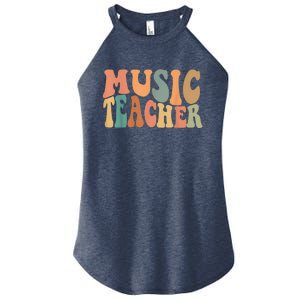 Groovy Music Teacher Cute Back to School Supplies Wo Women's Perfect Tri Rocker Tank