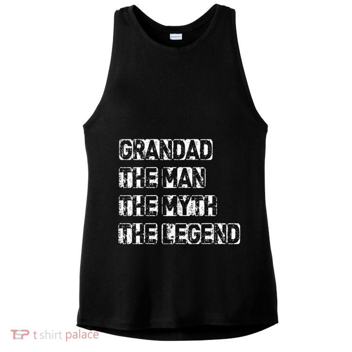 Grandad Man The Myth Legend Fathers Day Ladies PosiCharge Tri-Blend Wicking Tank