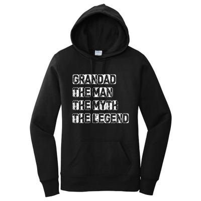 Grandad Man The Myth Legend Fathers Day Women's Pullover Hoodie