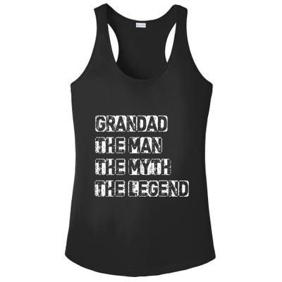 Grandad Man The Myth Legend Fathers Day Ladies PosiCharge Competitor Racerback Tank