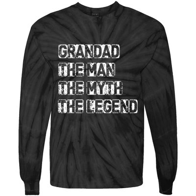 Grandad Man The Myth Legend Fathers Day Tie-Dye Long Sleeve Shirt