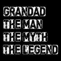 Grandad Man The Myth Legend Fathers Day Cropped Pullover Crew