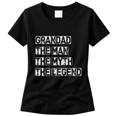 Grandad Man The Myth Legend Fathers Day Womens T-Shirt