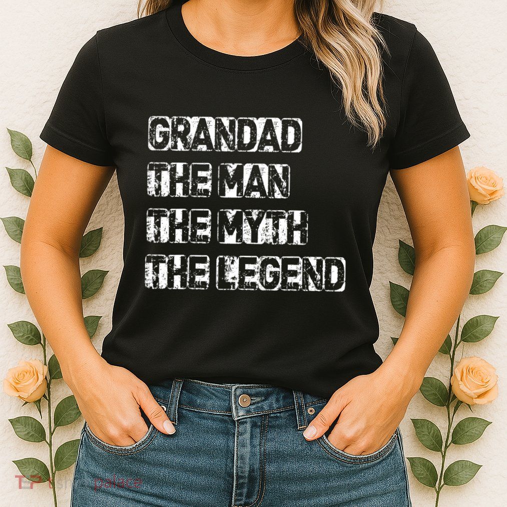 Grandad Man The Myth Legend Fathers Day Womens T-Shirt