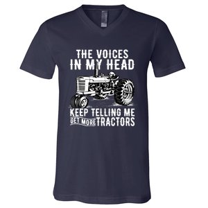 Get More Tractors Funny Quotes Tractors Driver Farmer Gifts V-Neck T-Shirt