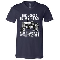 Get More Tractors Funny Quotes Tractors Driver Farmer Gifts V-Neck T-Shirt