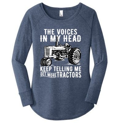 Get More Tractors Funny Quotes Tractors Driver Farmer Gifts Women's Perfect Tri Tunic Long Sleeve Shirt