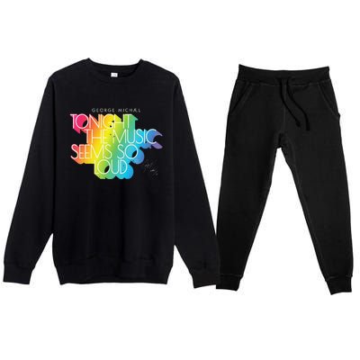 George Michael Tonight The Music Retro Rainbow Premium Crewneck Sweatsuit Set