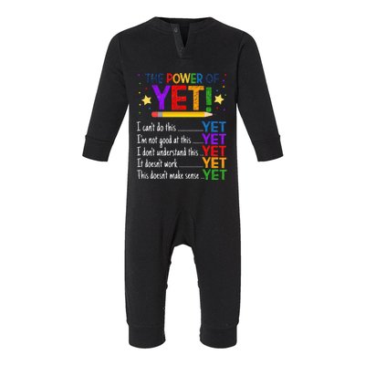 Growth Mindset Teacher Kindness Power Of Yet Inspirational Infant Fleece One Piece