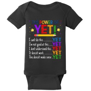 Growth Mindset Teacher Kindness Power Of Yet Inspirational Baby Bodysuit