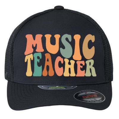 Groovy Music Teacher Cute Back to School Supplies  Flexfit Unipanel Trucker Cap