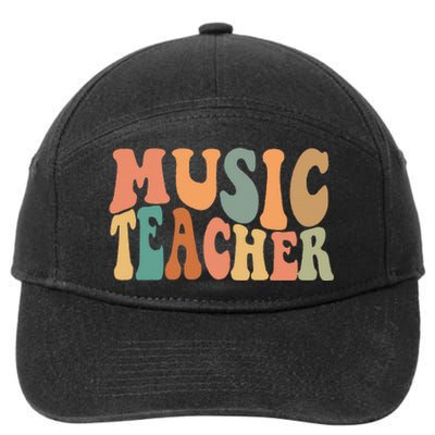 Groovy Music Teacher Cute Back to School Supplies  7-Panel Snapback Hat