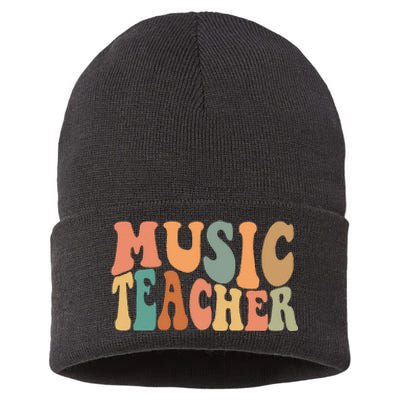 Groovy Music Teacher Cute Back to School Supplies  Sustainable Knit Beanie