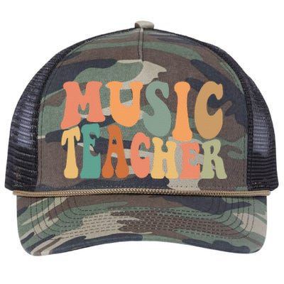 Groovy Music Teacher Cute Back to School Supplies  Retro Rope Trucker Hat Cap