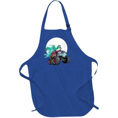 Ghost Monster Truck Funny Creepy Halloween Spirit Scary Gift Full-Length Apron With Pockets