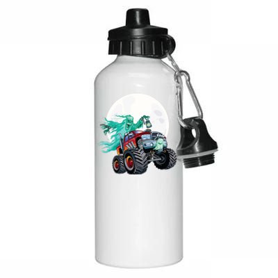 Ghost Monster Truck Funny Creepy Halloween Spirit Scary Gift Aluminum Water Bottle 