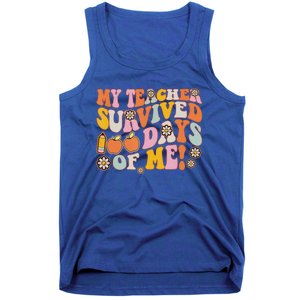 Groovy My Teacher Survived 100 Days Of Me Funny 100th Day Meaningful Gift Tank Top