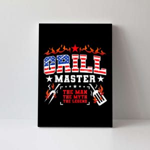 Grill Master USA Flag Bbq 4th Of July Father Day Canvas