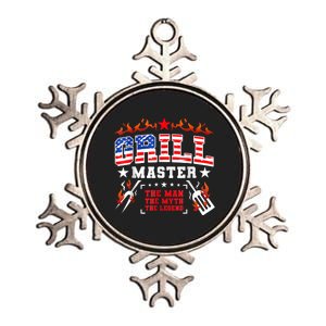 Grill Master USA Flag Bbq 4th Of July Father Day Metallic Star Ornament