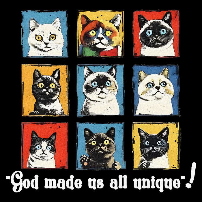 god made us all unique diversity variety feline christian 16 in Basic Backpack