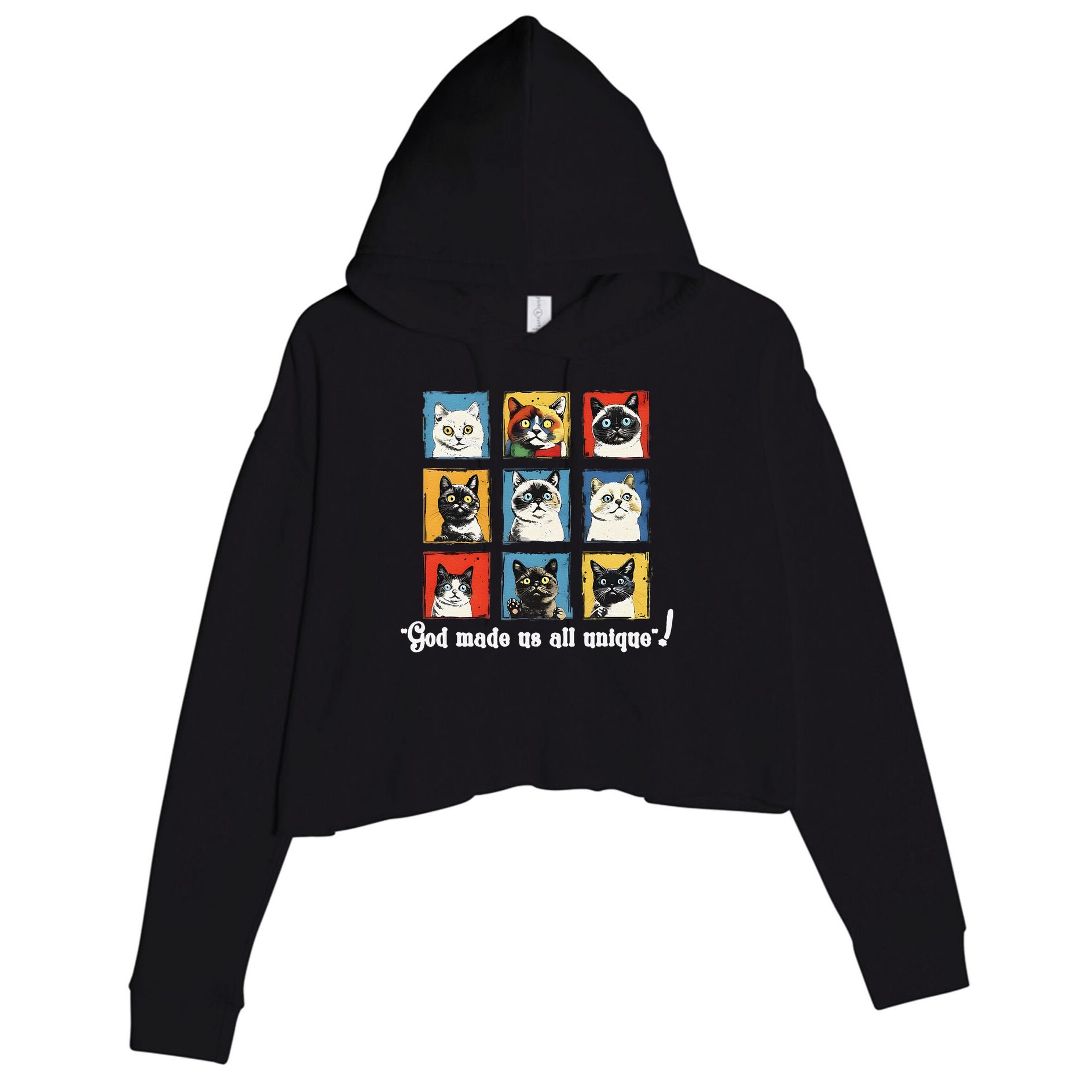 god made us all unique diversity variety feline christian Crop Fleece Hoodie