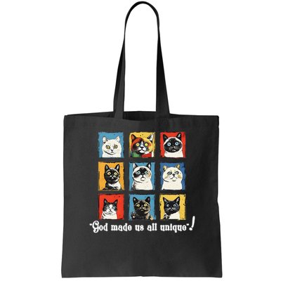 god made us all unique diversity variety feline christian Bag